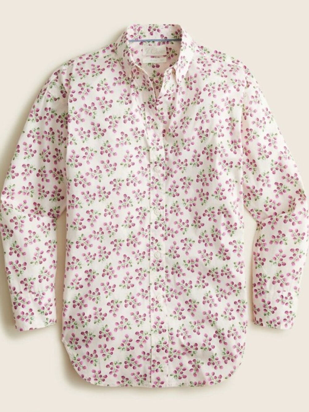J. Crew Relaxed-Fit Lightweight Cotton Shirt In Wisper Peach Berry, 12, EUC